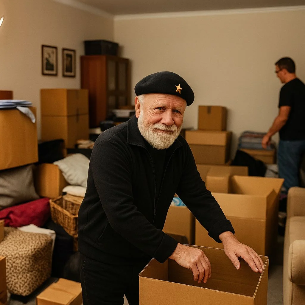 Geöffneter Umzugskarton zum Einpacken von Gegenständen.